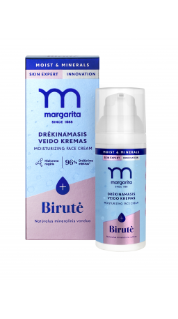 MARGARITA MOIST&MINERALS Drėkinamasis veido kremas su "Birutės" mineraliniu vandeniu 50ml